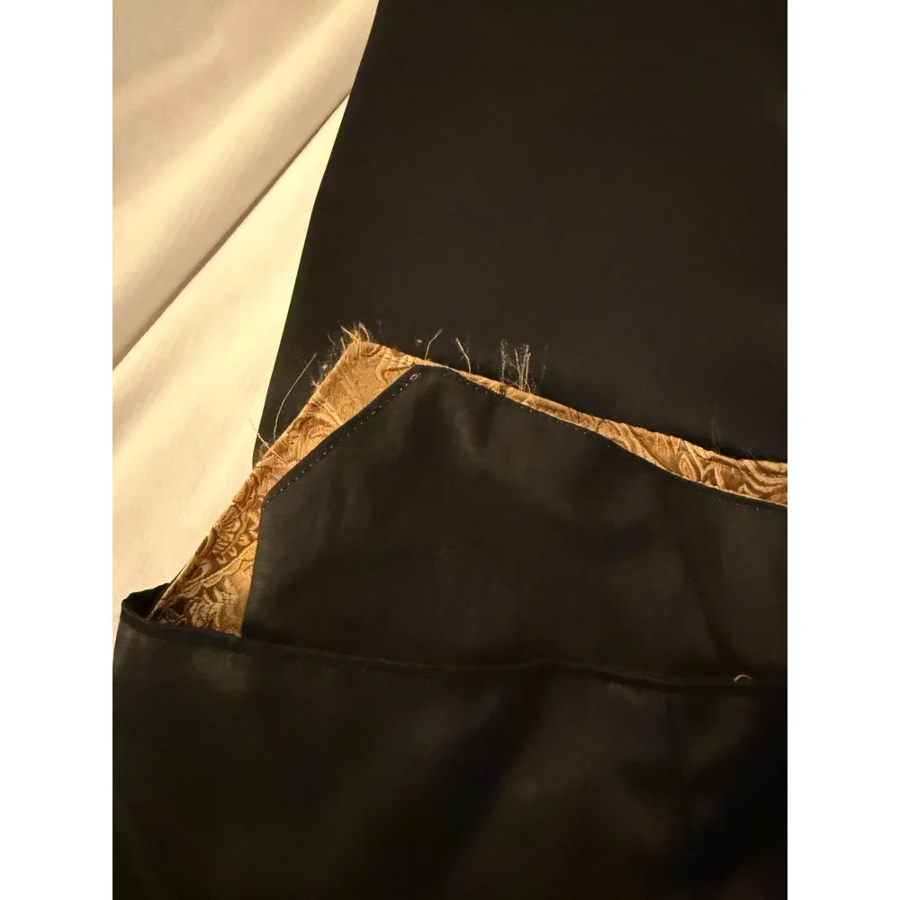 GAD Vest Mens Size L Gold Paisley Formal Waistcoat Brocade Prom Wedding Formal